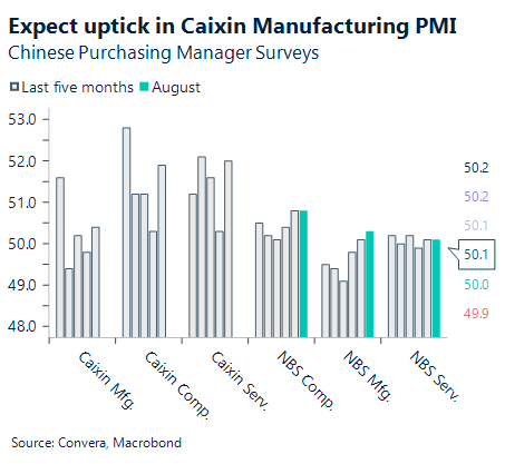 Chart showing Chinese purchasing Manager Survey