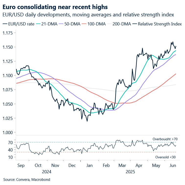 Euro consolidating near recent highs