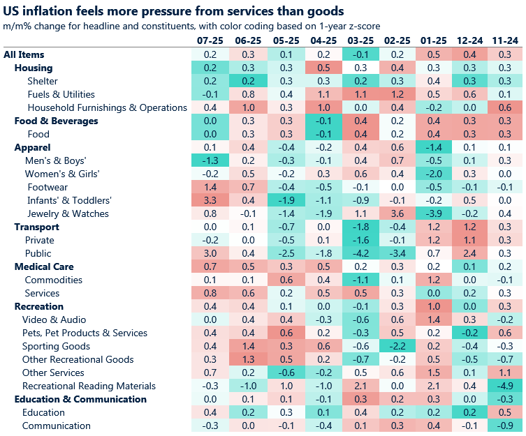 US inflation feels more pressure from services than goods