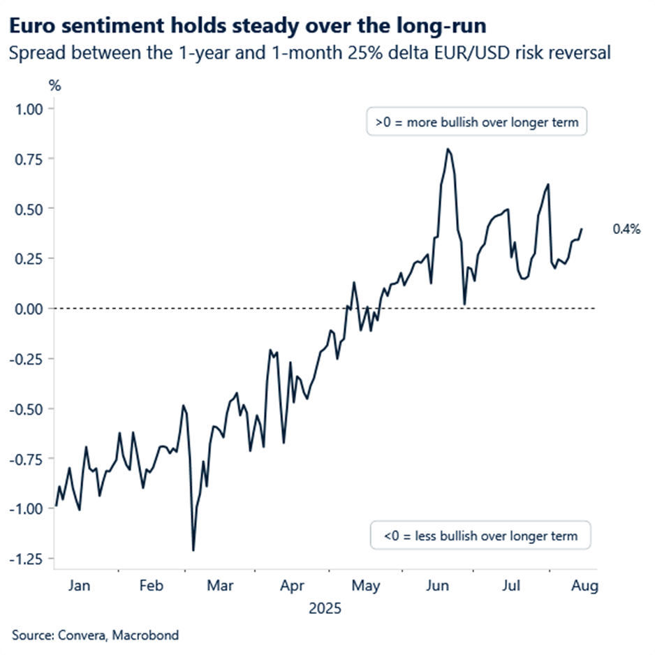Euro sentiment holds steady over the long-run