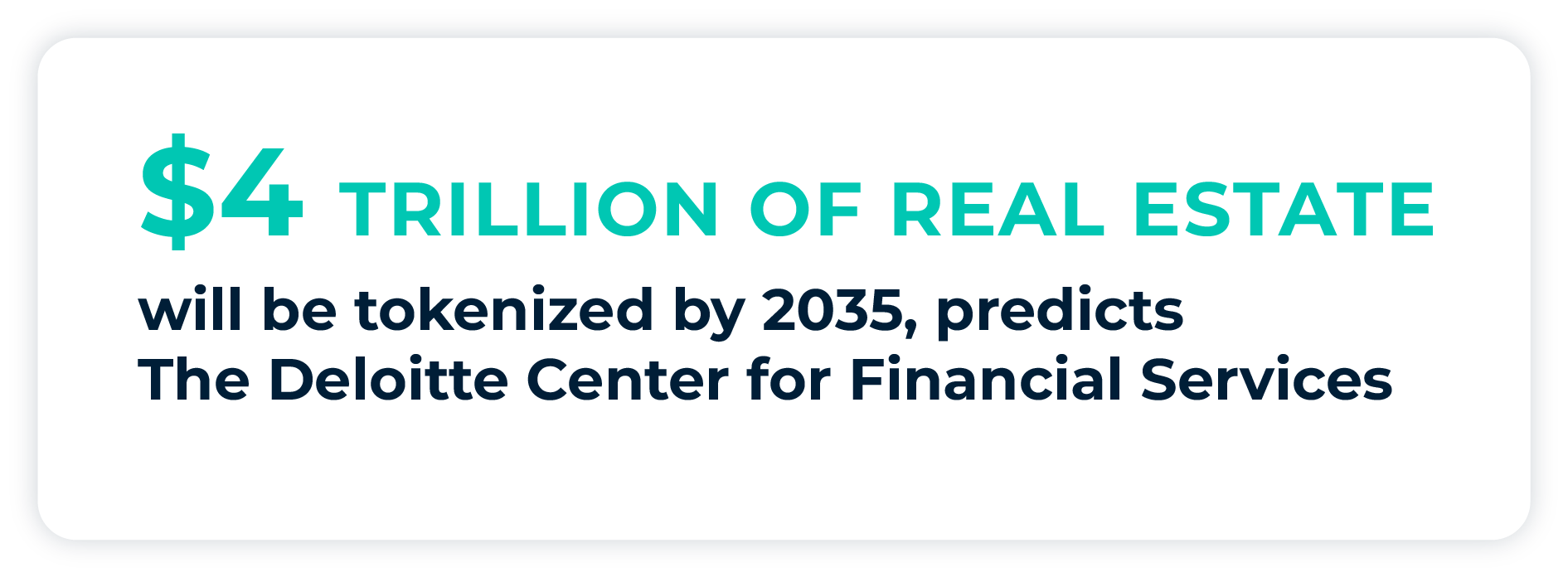 Pull quote: The Deloitte Center for Financial Services predicts that $4 trillion of real estate will be tokenized by 2035