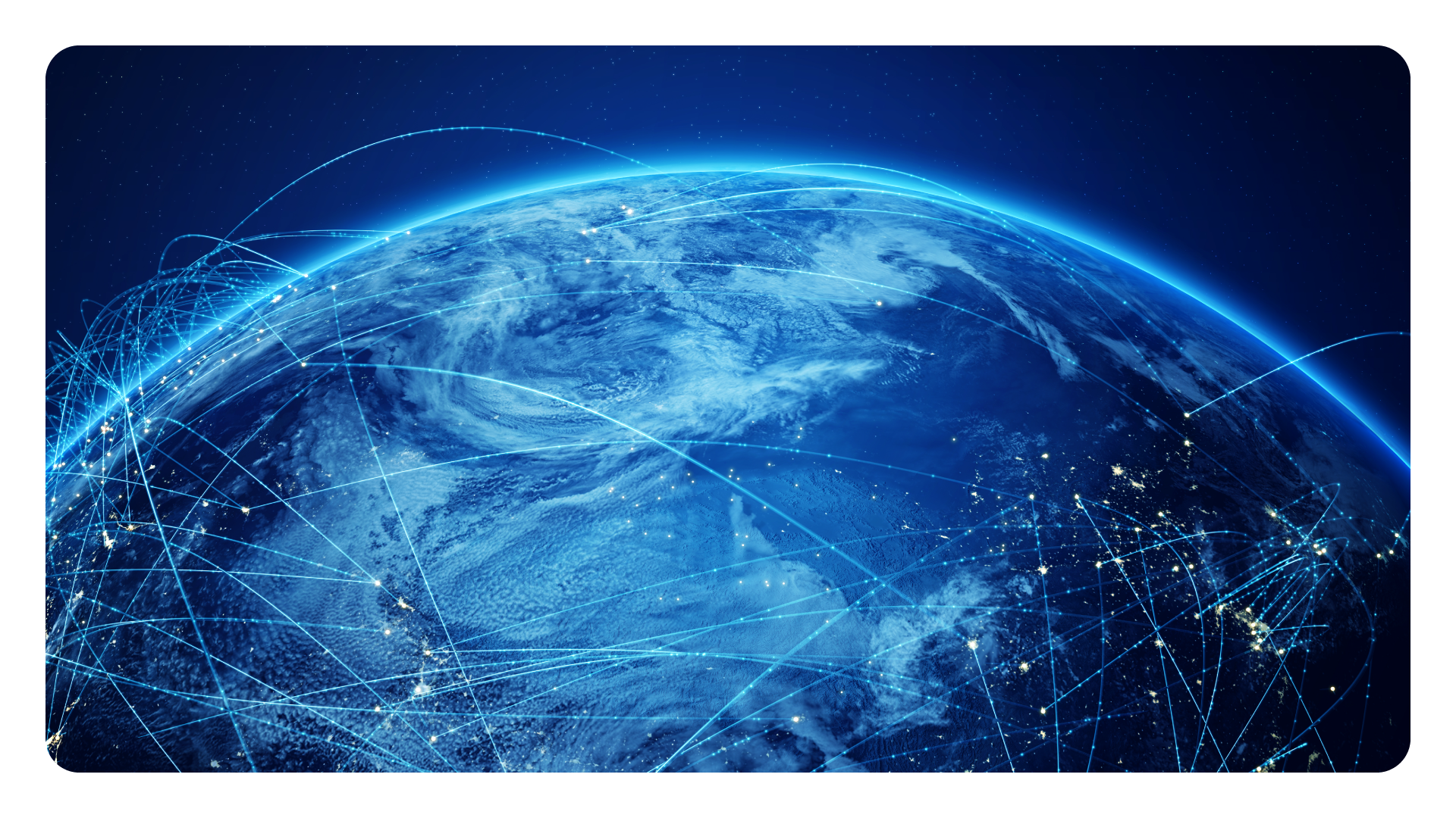 An image of the Earth shows from outer space.