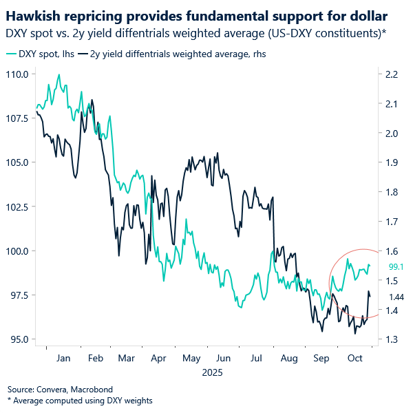 Hawkish repricing provides fundamental support for dollar