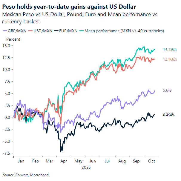Peso holds year-to-date gains against US Dollar