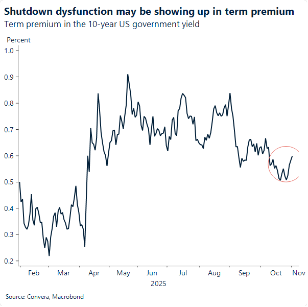 Chart of US term premia spiking