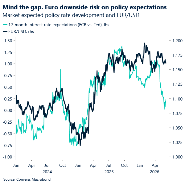 mind the gap. Euro downside risk on policy expectations