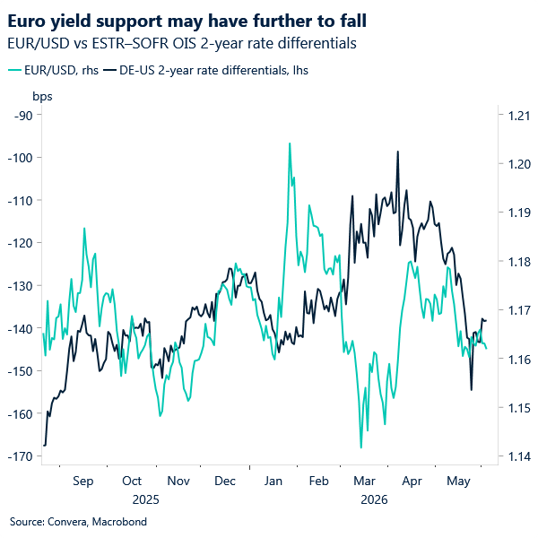 Euro yield support may have further to fall