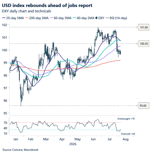 USD rebounds ahead of US jobs report 