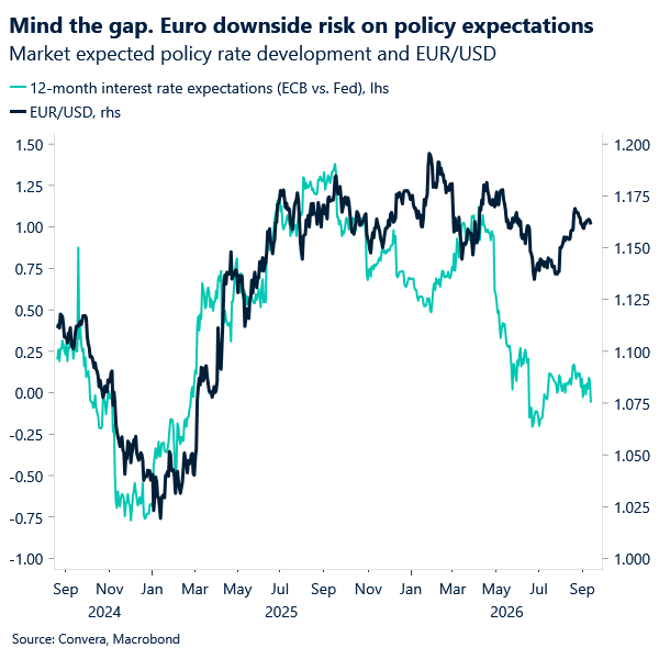 Chart of EURUSD vs rate expectations